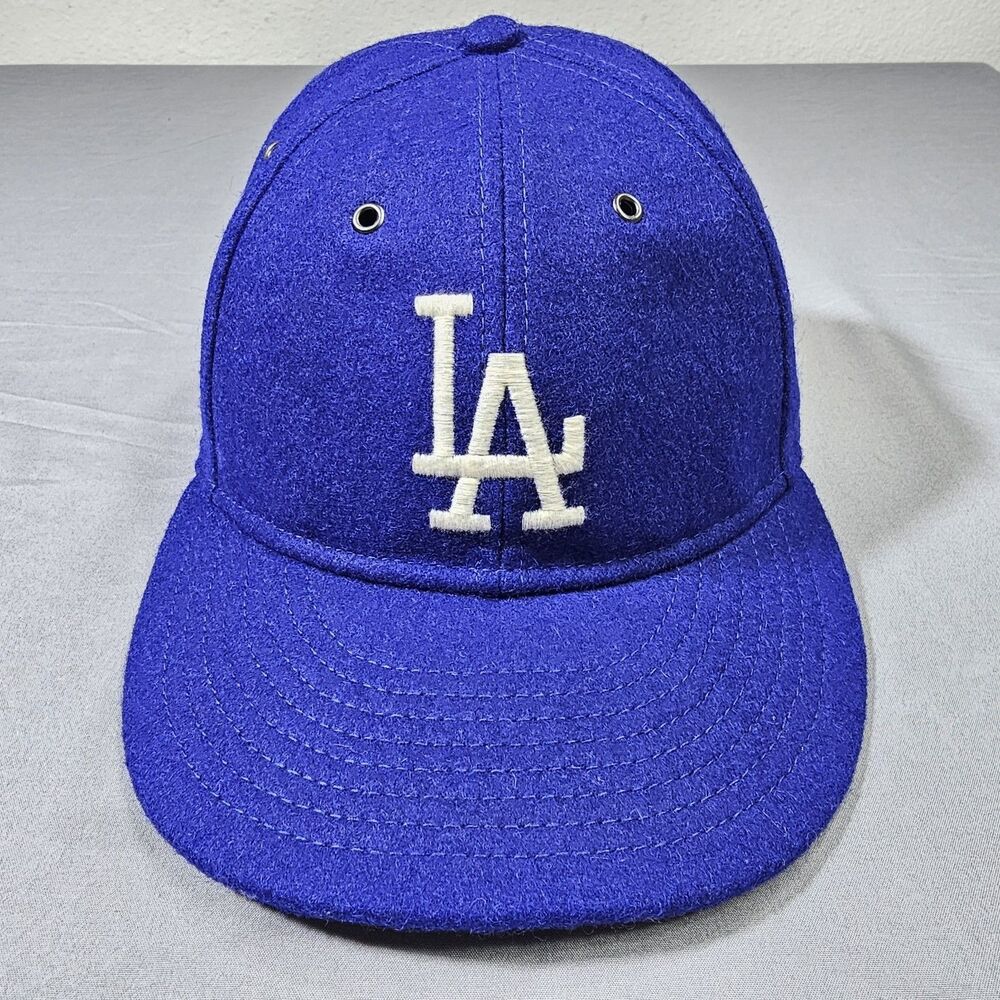 New Era 59FIFTY Retro Crown LA Dodgers Wool Fitted Hat 7 1/4 Royal Blue Green UV